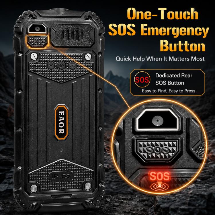 HP219 IP68 Rugged Phone, 2.4 inch, SC6531E, Network: 2G, BT, FM, SOS, Torch, Plug:US Plug(Black) - Image 8
