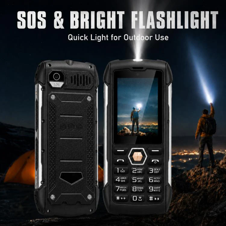HP288 IP68 Rugged Phone, 2.8 inch, 4000mAh Battery, Network: 2G, BT, FM, SOS, Torch, Russian Keyboard, Plug:AU Plug(Black) - Image 4