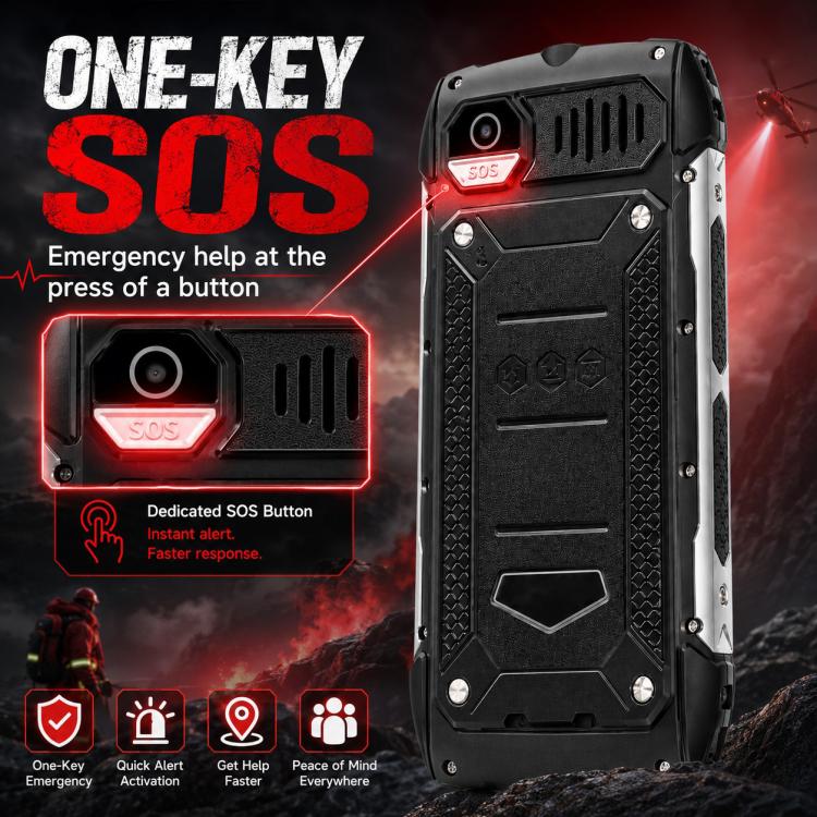 HP288 IP68 Rugged Phone, 2.8 inch, 4000mAh Battery, Network: 2G, BT, FM, SOS, Torch, Russian Keyboard, Plug:UK Plug(Black) - Image 11