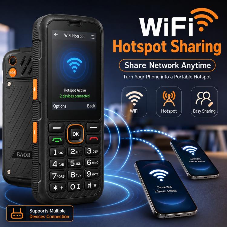 HP290Z 4G IP68 Rugged Phone, 2.8 inch, 3000mAh Battery, Network: 4G, BT, FM, SOS, Torch, With Charging Dock, Plug:UK Plug(Black) - Image 11
