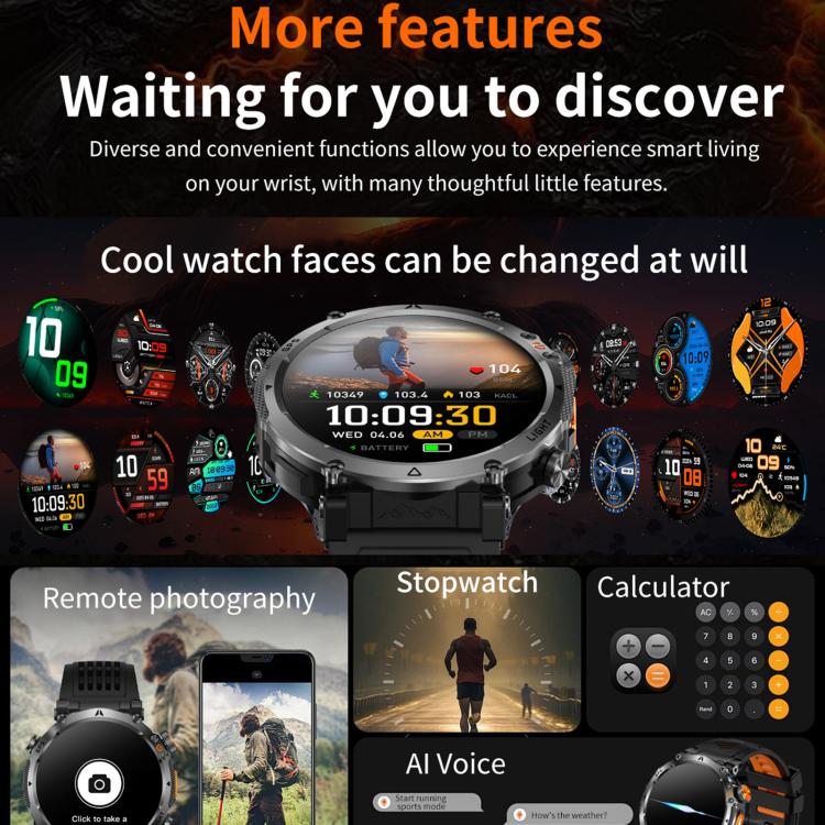 HT42 1.7 inch GPS Sports Smart Watch Supports Bluetooth Call / Heart Rate / Sleep Monitoring(Black) - Image 18