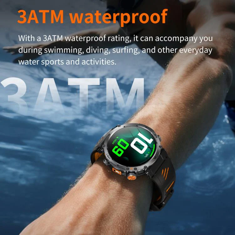 HT42 1.7 inch GPS Sports Smart Watch Supports Bluetooth Call / Heart Rate / Sleep Monitoring(Black Orange) - Image 16