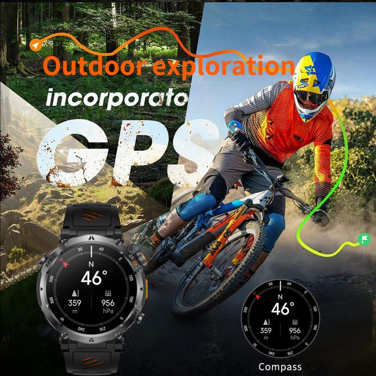 HT42 1.7 inch GPS Sports Smart Watch Supports Bluetooth Call / Heart Rate / Sleep Monitoring(Blue) - Image 12
