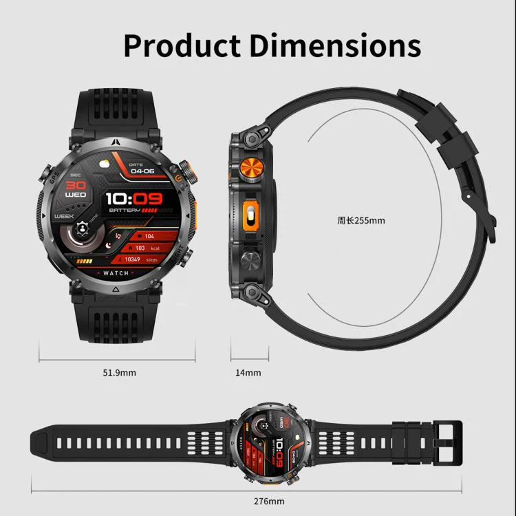 HT42 1.7 inch GPS Sports Smart Watch Supports Bluetooth Call / Heart Rate / Sleep Monitoring(Blue) - Image 5