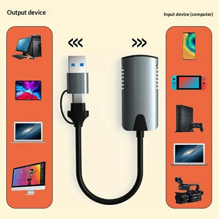 HU-04A 1080P 60Hz HDMI to Type-C / USB 2 in 1 Video Capture Card - Image 3