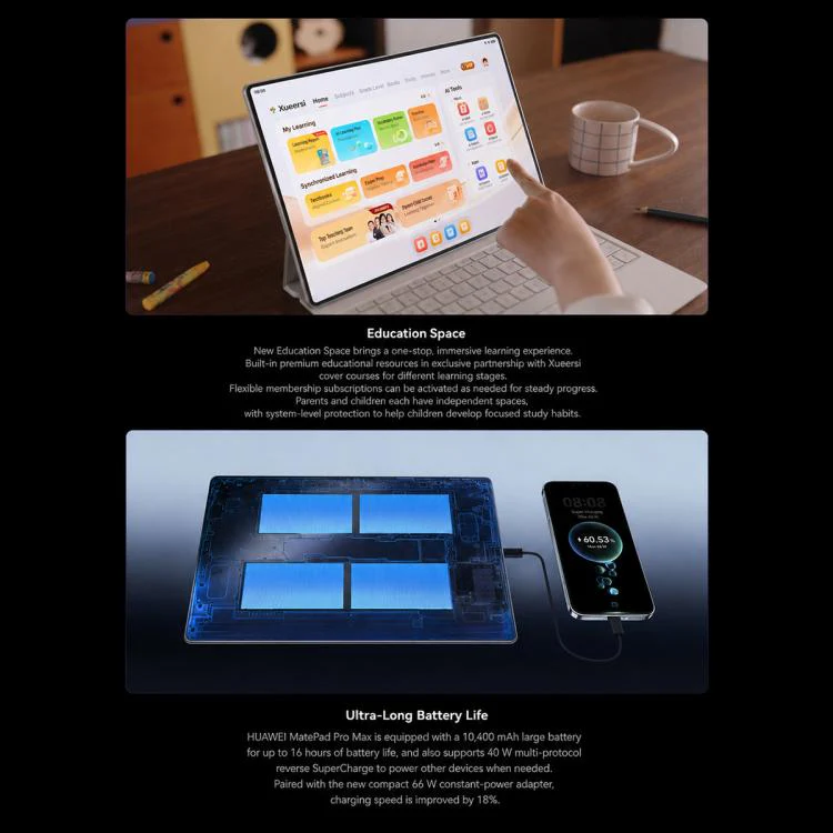 HUAWEI MatePad Pro Max Enjoy Edition 13.2 inch WiFi, 12GB+512GB, HarmonyOS 6.1 Hisilicon Kirin T93, Not Support Google Play (Dark Gray) - Image 20