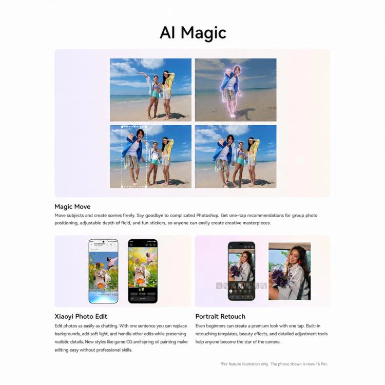 Huawei nova 16, 12GB+256GB, Side Fingerprint Identification, 6.68 inch HarmonyOS 6.1 Kirin 9010S Octa Cora, NFC, OTG, Not Support Google Play (White) - Image 11
