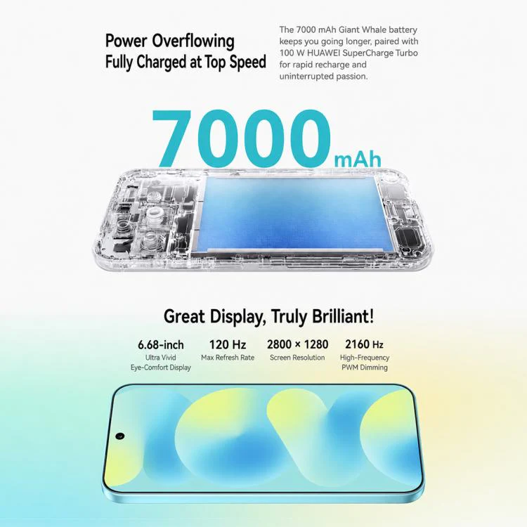 Huawei nova 16, 12GB+512GB, Side Fingerprint Identification, 6.68 inch HarmonyOS 6.1 Kirin 9010S Octa Cora, NFC, OTG, Not Support Google Play (White) - Image 13