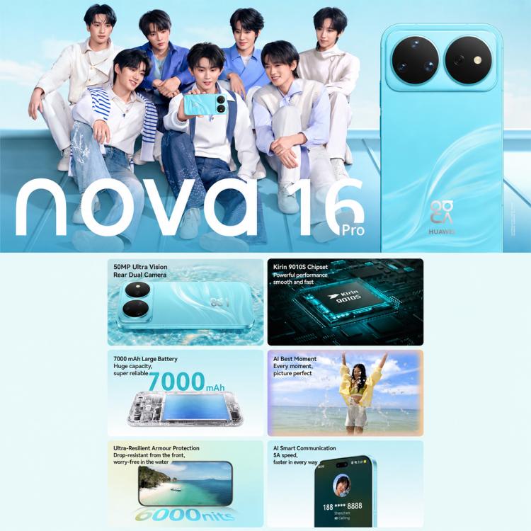 Huawei nova 16 Pro, 12GB+1TB, Side Fingerprint Identification, 6.84 inch HarmonyOS 6.1 Kirin 9010S Octa Cora, NFC, OTG, Not Support Google Play (Blue) - Image 5