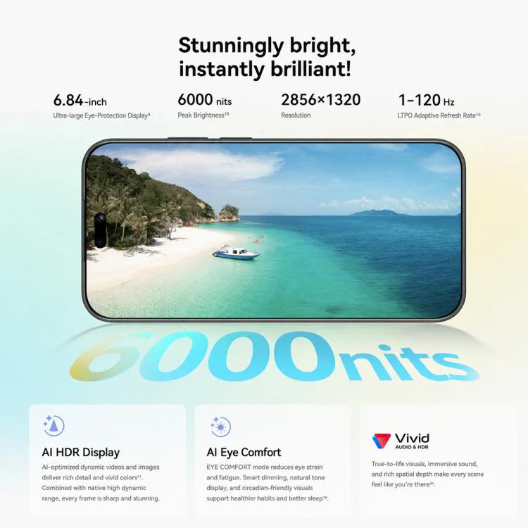 Huawei nova 16 Pro, 12GB+1TB, Side Fingerprint Identification, 6.84 inch HarmonyOS 6.1 Kirin 9010S Octa Cora, NFC, OTG, Not Support Google Play (Starry Black) - Image 17