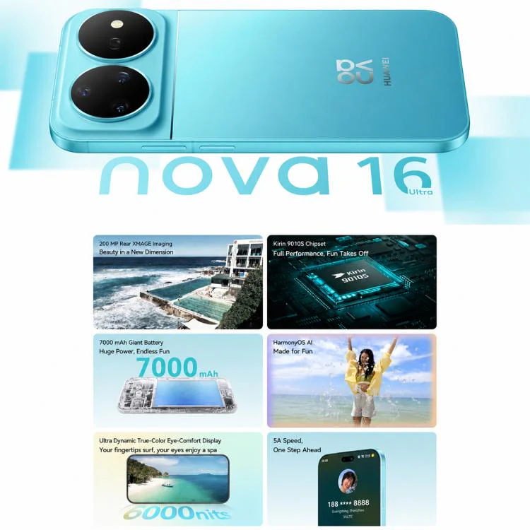 Huawei nova 16 Ultra, 12GB+512GB, Side Fingerprint Identification, 6.84 inch HarmonyOS 6.1 Kirin 9010S Octa Cora, NFC, OTG, Not Support Google Play (Starry Black) - Image 5