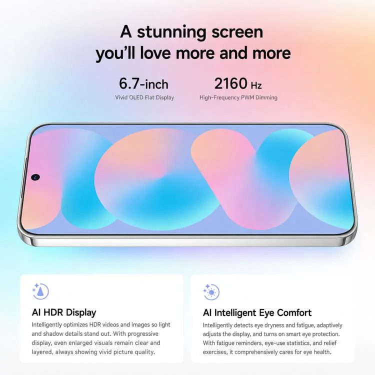 Huawei nova 16z, 12GB+512GB, Side Fingerprint Identification, 6.7 inch HarmonyOS 6.1 Kirin 8020 Octa Cora, NFC, OTG, Not Support Google Play (Blue Pink) - Image 13