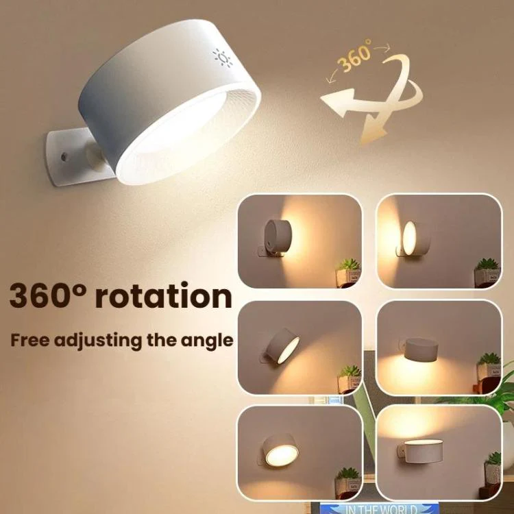 Human Body Sensor Version Magnetic 360-degree Rotating Rechargeable Wall Light Night Light for Cabinets, Closet, Hallway 1200mAh - Image 3