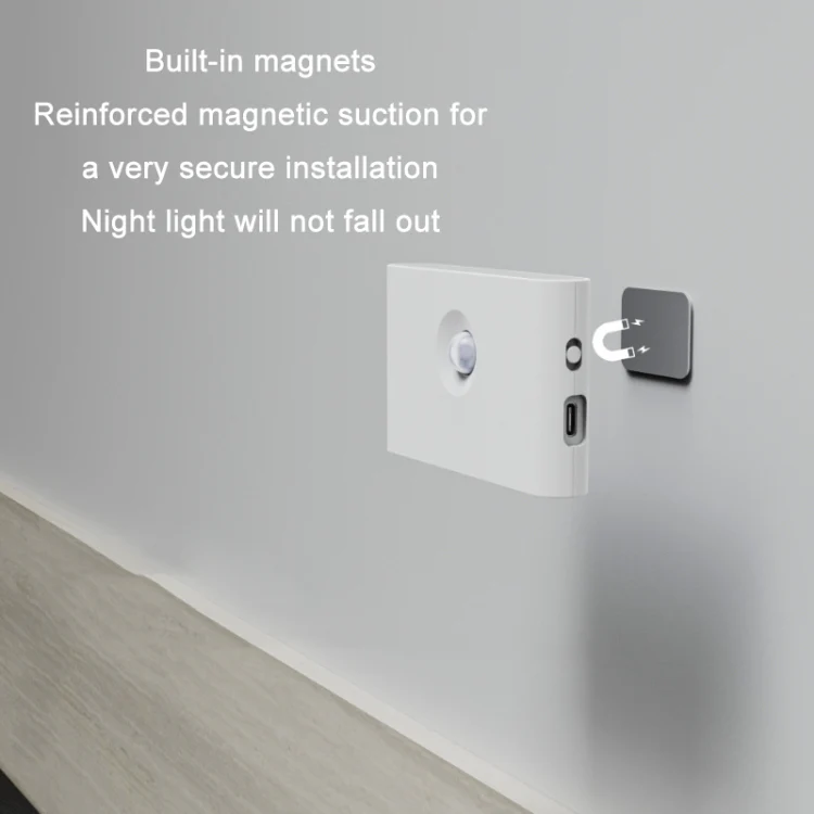 Human Infrared Smart Sensor Wireless Magnetic LED Night Light(Plane Lens) - Image 3