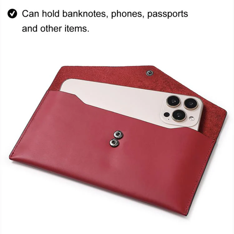 HUMERPAUL HU112 Leather Passport Pouch EnvelopeStyle Business Card Holder(Beige) - Image 5