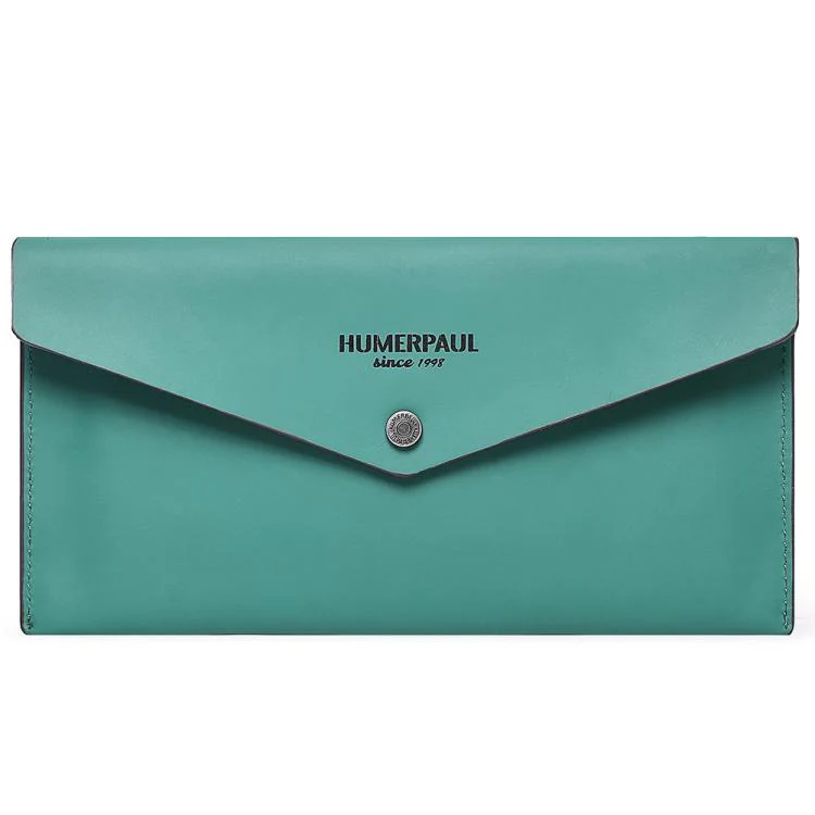 HUMERPAUL HU112 Leather Passport Pouch EnvelopeStyle Business Card Holder(Green)