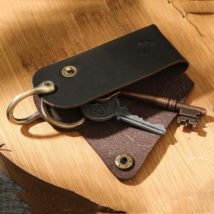 HUMERPAUL HU114 Vintage Leather Buckle Key Pouch Waist-Wearable Multi-Functional Metal Keyring(Green) - Image 5