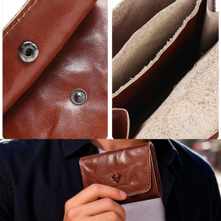 HUMERPAUL HU115 Hand-embossed Vegetable Tanned Leather Credit Card Wallet Coin Pouch(Green) - Image 4