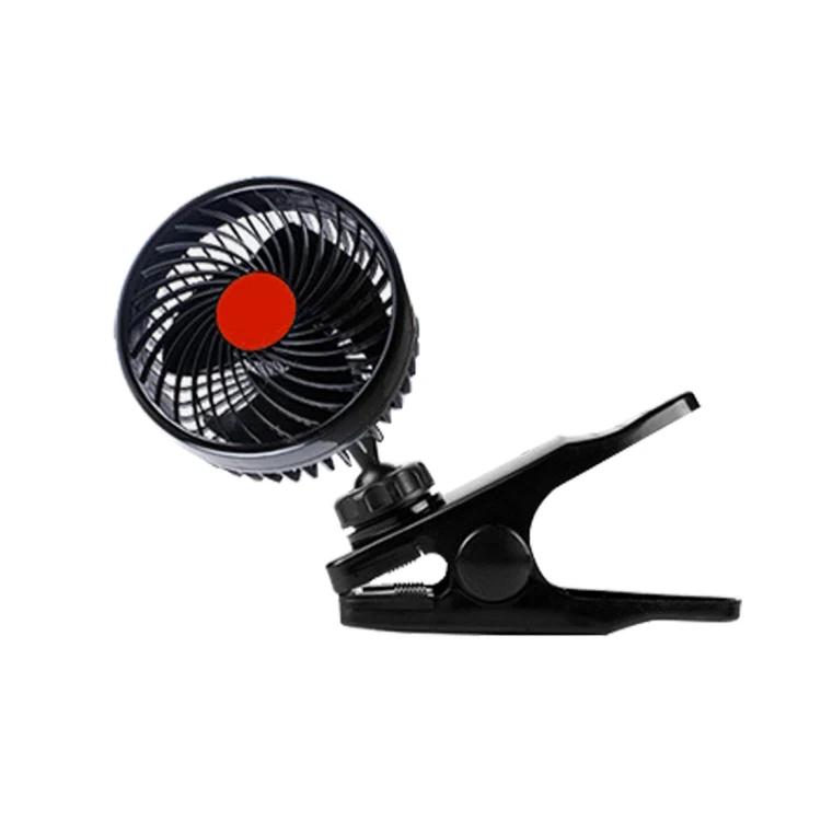 HUXIN HX-T604E 12W 6inch 360 Degree Adjustable Rotation Clip One Head Low Noise Mini Electric Car Fan with Roller Switch, DC24V - Image 2