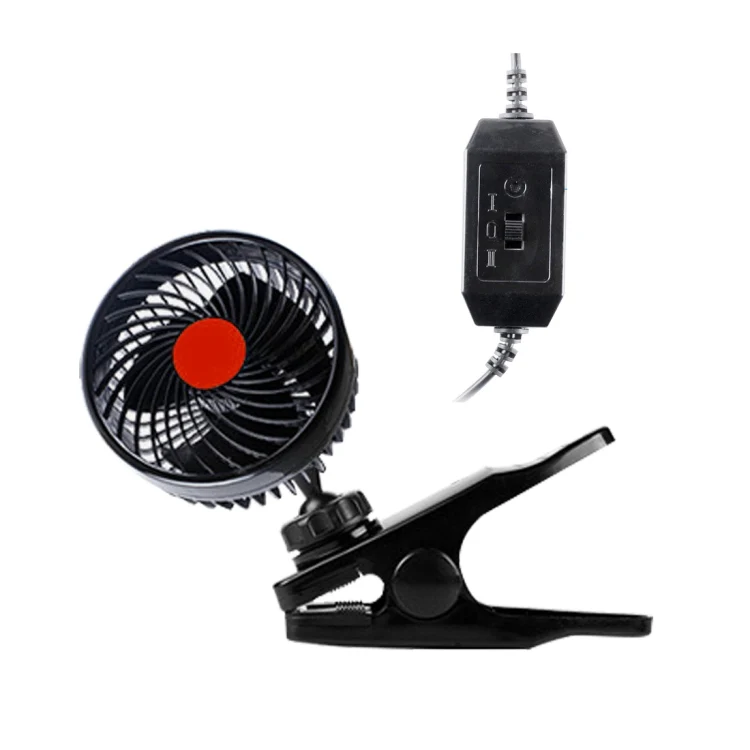 HUXIN HX-T604E 12W 6inch 360 Degree Adjustable Rotation Clip One Head Low Noise Mini Electric Car Fan with Roller Switch, DC24V - Image 4