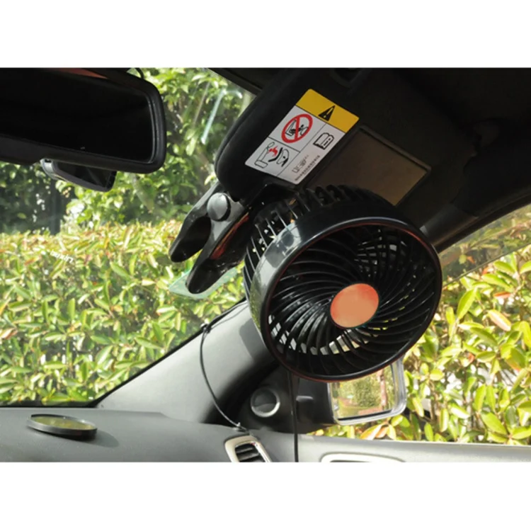 HUXIN HX-T604E 12W 6inch 360 Degree Adjustable Rotation Clip One Head Low Noise Mini Electric Car Fan with Roller Switch, DC24V - Image 7