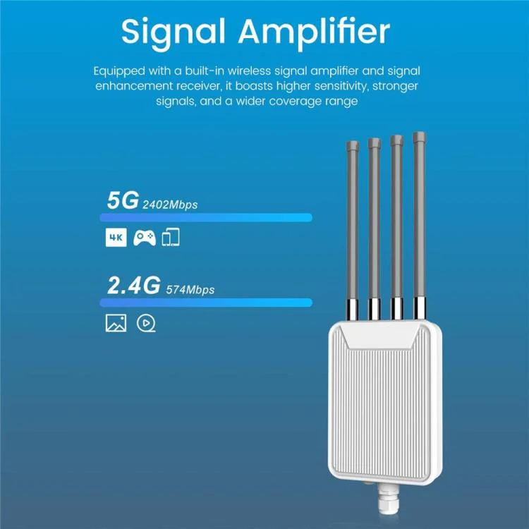 HW1800M 2.4 / 5.8G Dual Band Modem Outdoor Waterproof AX1800 WiFi 6 Wireless AP Router, Plug:EU Plug - Image 7