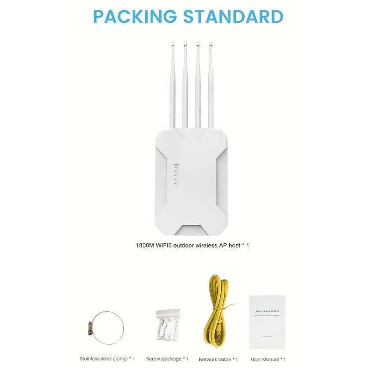 HW1800S WiFi 6 Outdoor Wireless Access Point 1800Mbps Waterproof Dual Band Gigabit Router, Plug:US Plug(Black) - Image 11