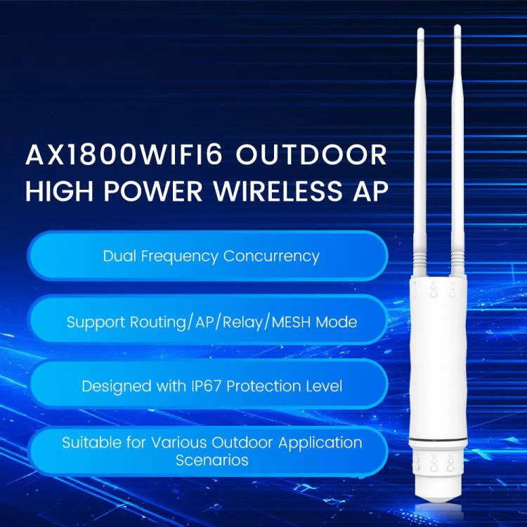 HW1800Y IP67 Waterproof Outdoor AP Repeater WiFi 6 AX1800 2.4 / 5.8G Dual Band MESH Router, Plug:US Plug - Image 7