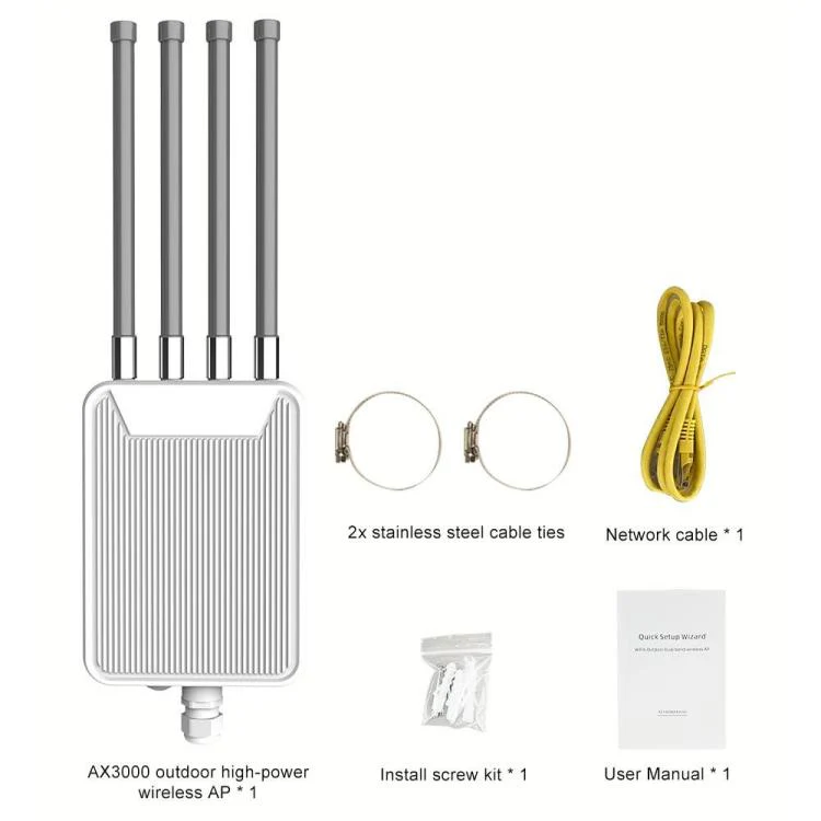 HW3000M AX3000 Outdoor Wireless AP WiFi 6 Dual Band WiFi Router 3000Mbps High Power Modem, Plug:US Plug - Image 9