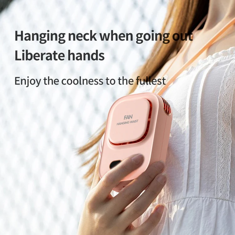 HX-150A Outdoor Digital Display Silent USB Charging Bladeless Waist Hanging Neck Fan(White) - Image 6