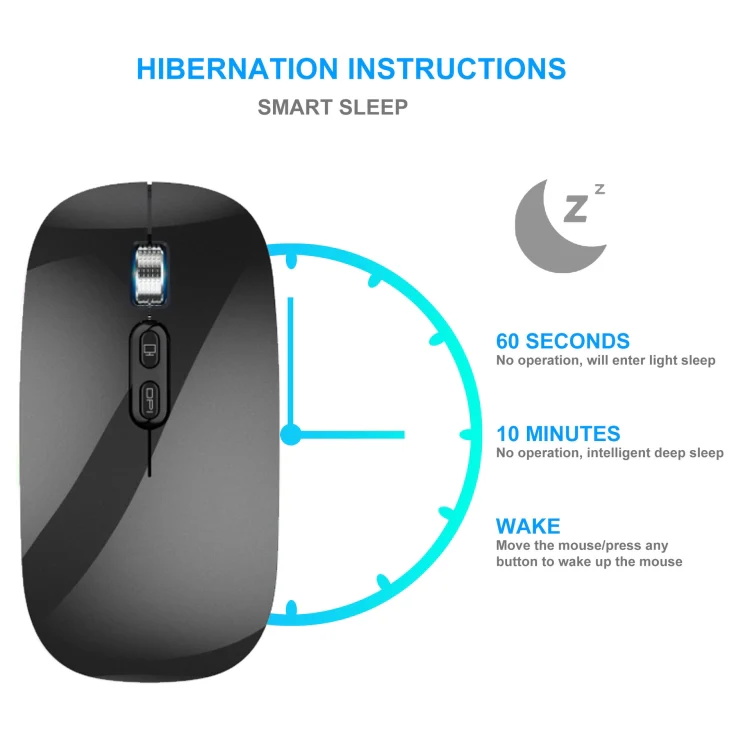 HXSJ M103 1600DPI 2.4GHz Wireless Rechargeable Mouse(Silver) - Image 4