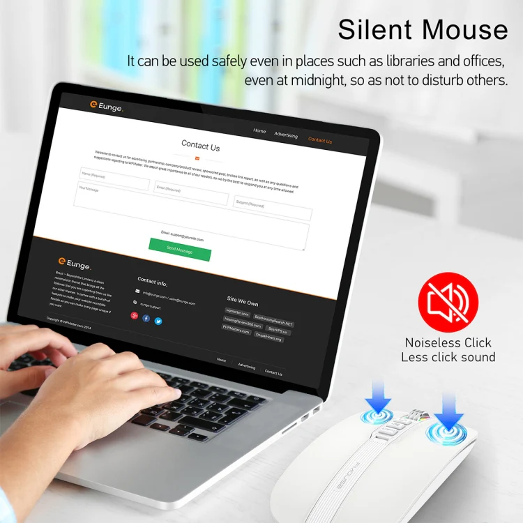 HXSJ M113 2400DPI Dual Mode 2.4GHz + Bluetooth 5.1 Wireless Mouse(Pearl White) - Image 8