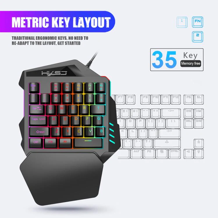 HXSJ Master-P5+V100+A869 Gaming Keyboard and Mouse Adapter Set for PS5(Black) - Image 13