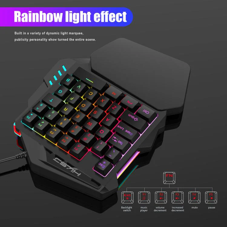 HXSJ Master-P5+V100+A869 Gaming Keyboard and Mouse Adapter Set for PS5(Black) - Image 14