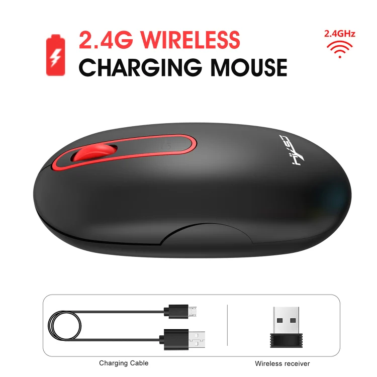 HXSJ T15 2.4GHz 4 Keys Wireless Mute Mouse(Black) - Image 3