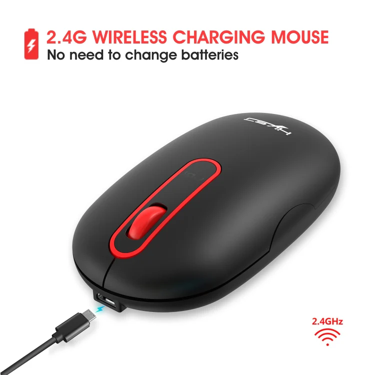 HXSJ T15 2.4GHz 4 Keys Wireless Mute Mouse(Black) - Image 4