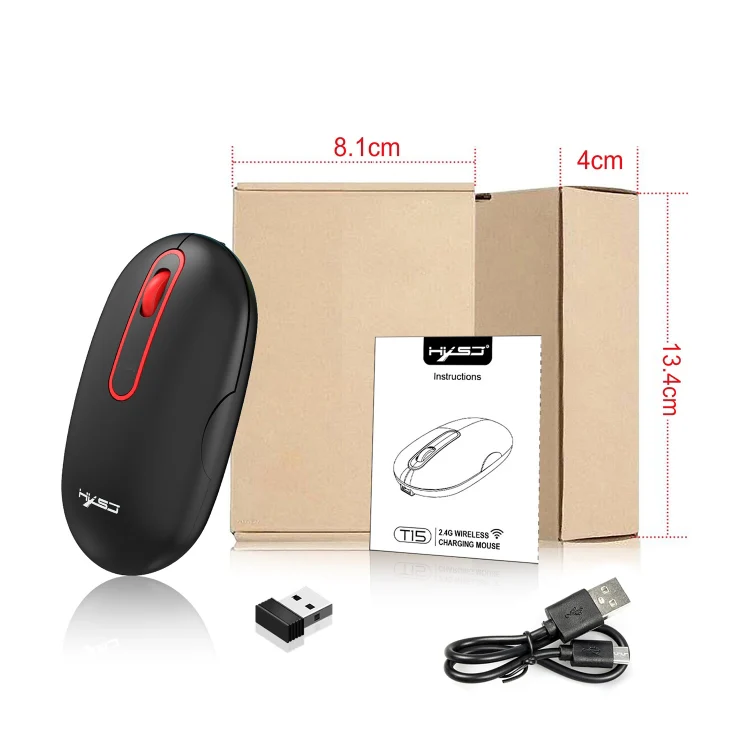 HXSJ T15 2.4GHz 4 Keys Wireless Mute Mouse(Black) - Image 7