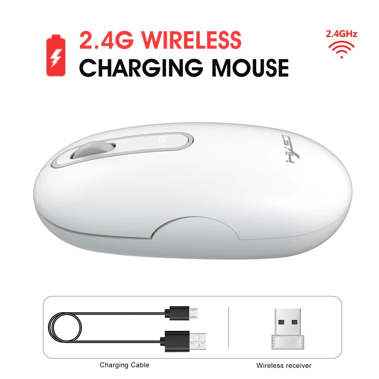 HXSJ T15 2.4GHz 4 Keys Wireless Mute Mouse(White) - Image 3