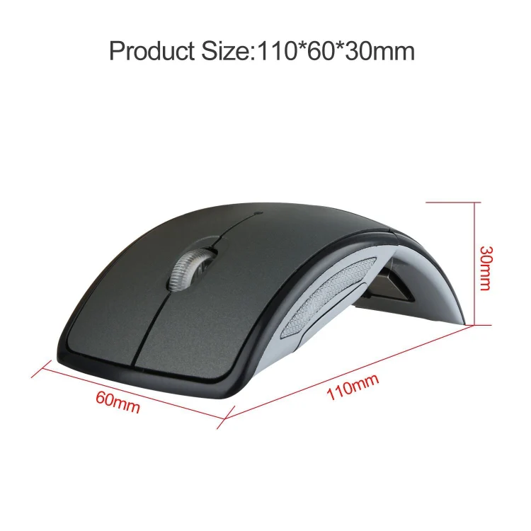 HXSJ ZD-01 1600DPI 2.4GHz Wireless Foldable Mouse(Black) - Image 6