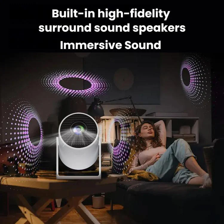 HY300Pro+ Mini Android 13 Short-Throw Projector HD Portable Home Projector EU Plug(White) - Image 13