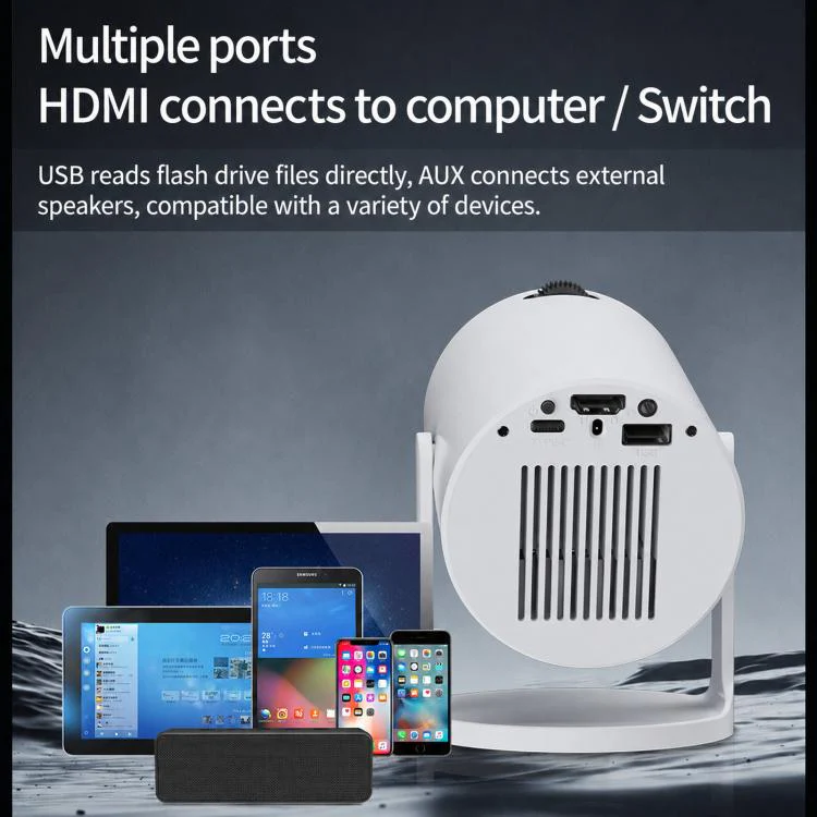 HY300Pro+ Mini Android 13 Short-Throw Projector HD Portable Home Projector US Plug(White) - Image 12
