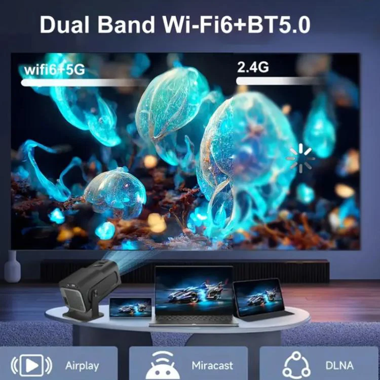 HY320 Mini Android 11 Portable 4K HD Projector With WiFi 6, Bluetooth, 180-Degree Rotation, Wireless Screen Mirroring EU Plug - Image 4