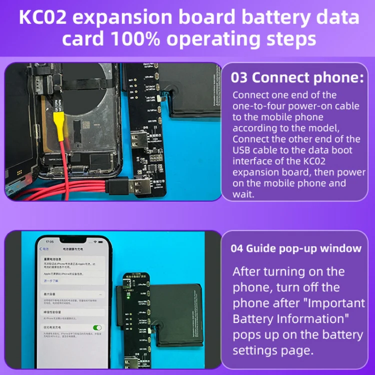 i2C KC02 Battery Data Repair Expansion Board Modifying Battery Efficiency for iPhone 11-15 Pro Max - Image 10