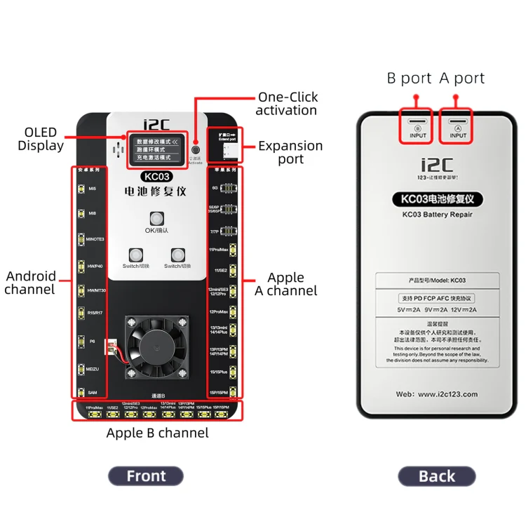i2C KC03 Multi-function Battery Activation Detection Repair Device for iPhone 6-15 Pro Max / Android - Image 2