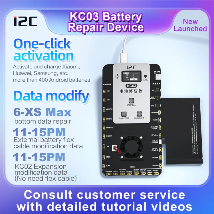 i2C KC03 Multi-function Battery Activation Detection Repair Device for iPhone 6-15 Pro Max / Android - Image 6