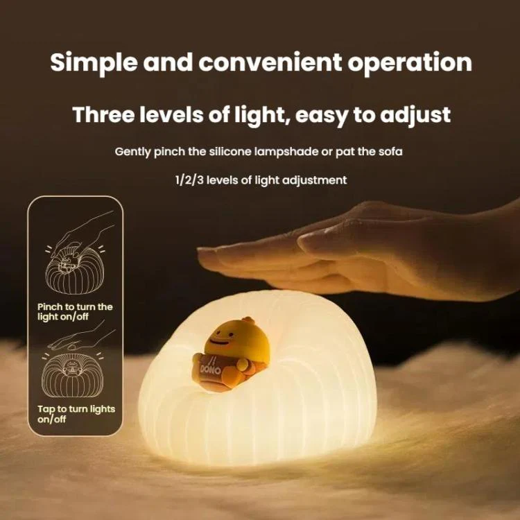 ICARER FAMILY  IF-YD01 Cartoon Silicone Night Light Bedroom Bedside Lamp Baby Feeding Lamp(Beige) - Image 3