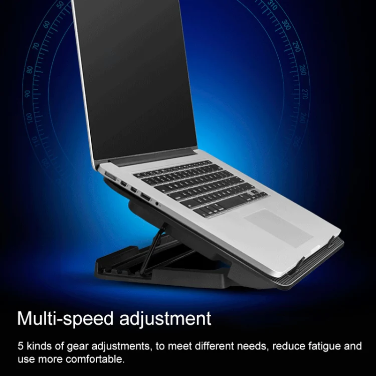 ICE COOREL Notebook Computer Base Speed Control Silent Six-fan Cooling Holder Cooling Rack, Style: Premium Edition(Black) - Image 11