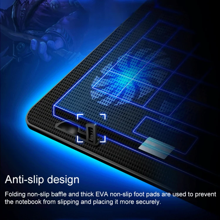 ICE COOREL Notebook Computer Base Speed Control Silent Six-fan Cooling Holder Cooling Rack, Style: Premium Edition(Black) - Image 6