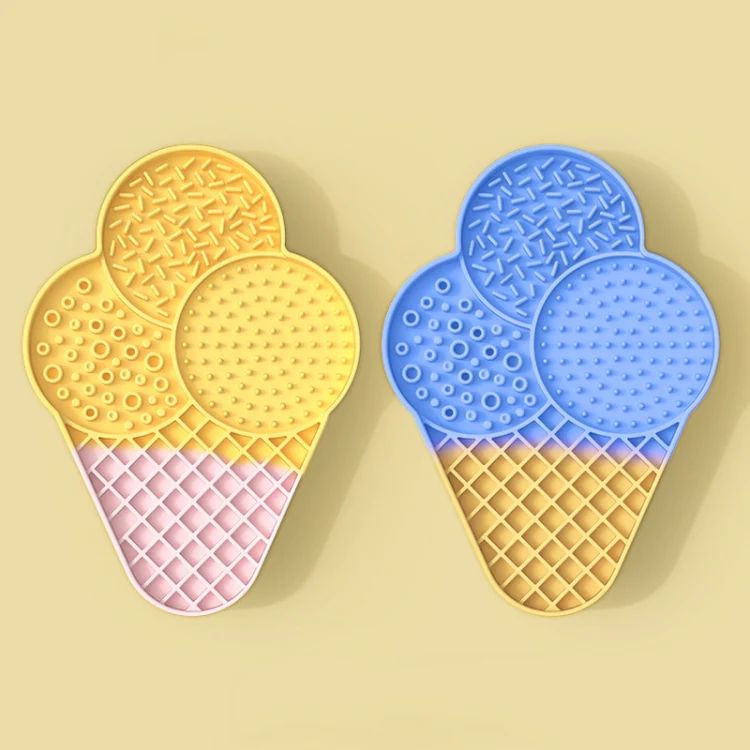 Ice-Cream Silicone Pet Licking Tray Cats And Dogs Anti-Choking Slow Eating Pad(Blue) - Image 2