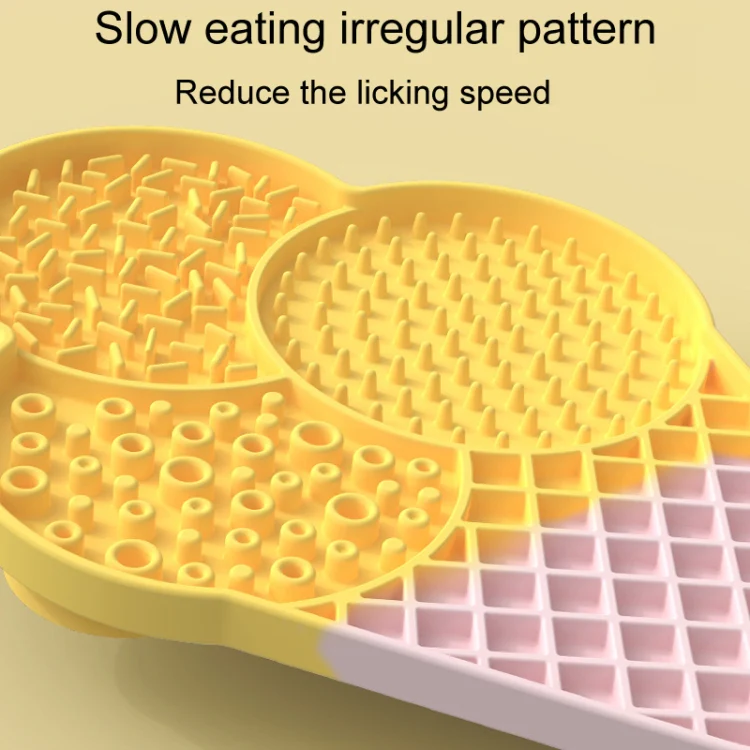 Ice-Cream Silicone Pet Licking Tray Cats And Dogs Anti-Choking Slow Eating Pad(Yellow) - Image 5